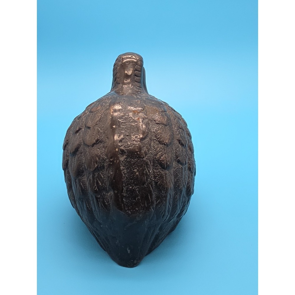 Vintage Cast Iron Quail Bird Figurine 4" Heavy Paperweight Decor - Picture 4 of 5